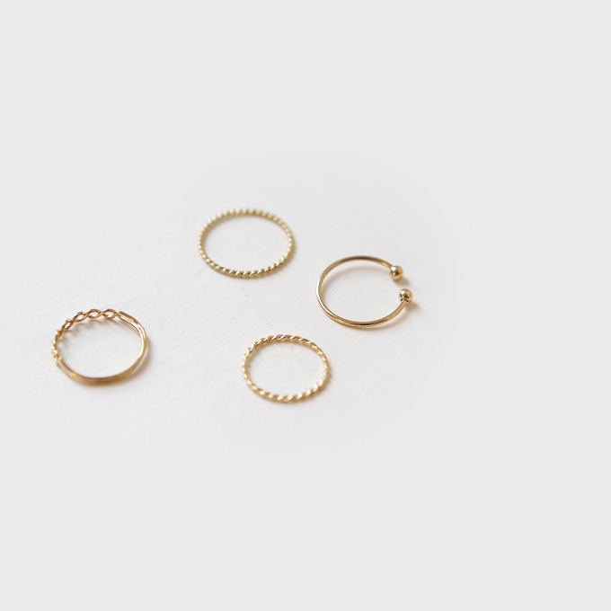 【韩国直邮】CHERRYKOKO 金色戒指套装 金色 均码