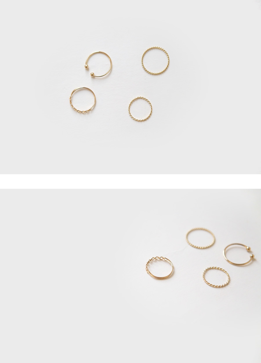 【韩国直邮】CHERRYKOKO 金色戒指套装 金色 均码