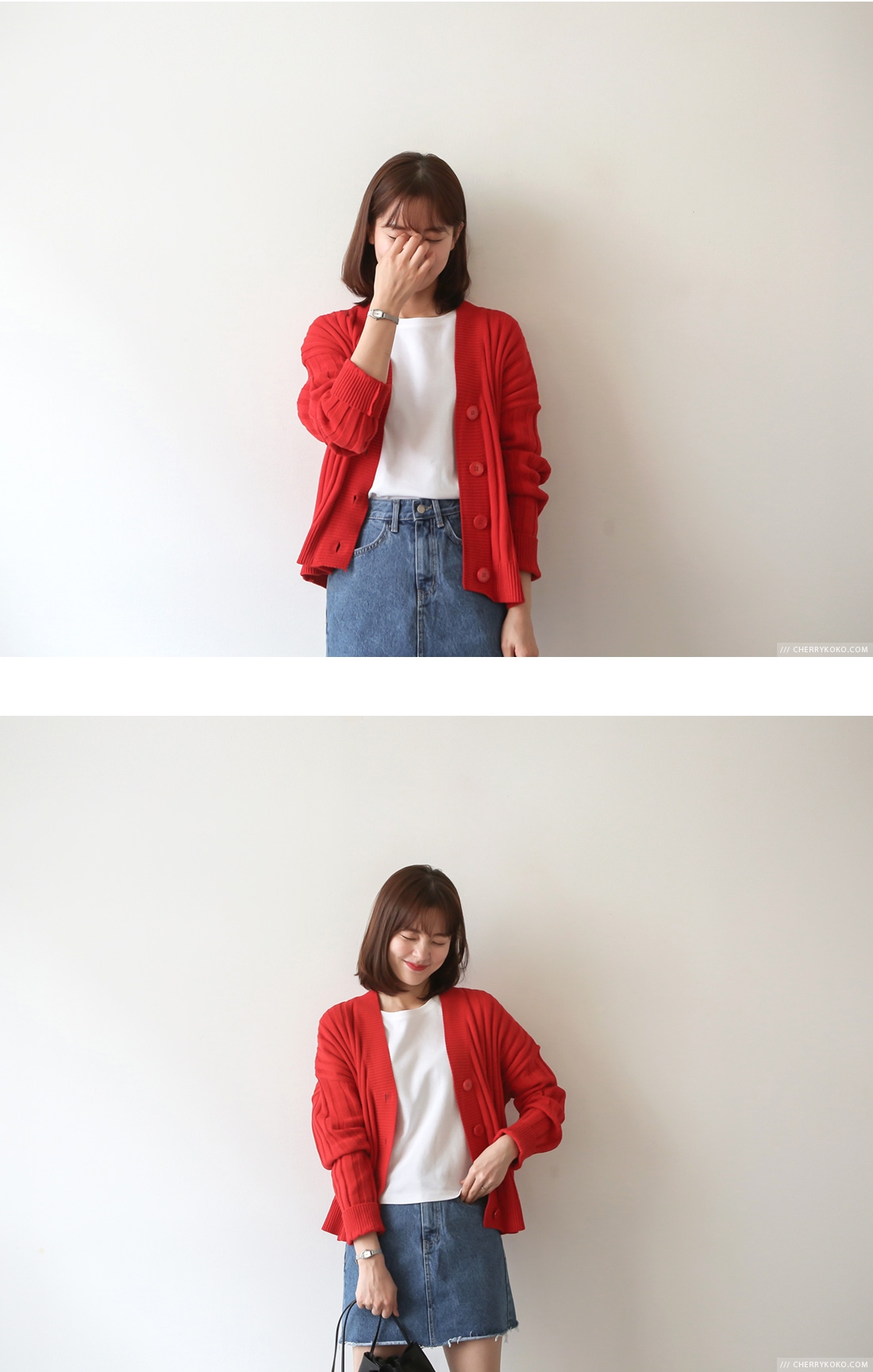 【韩国直邮】Solid color cardigan mint free